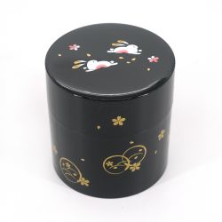 Japanese black resin tea box - MARUUSAGI - 150gr