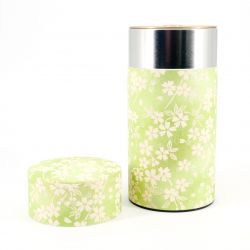 Boîte à thé japonaise verte en papier washi - MIDORI - 200gr
