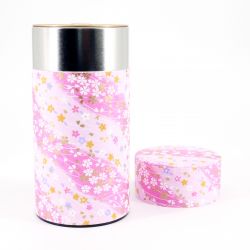 Caja de té japonés rosa en papel washi - SAKURA - 200gr