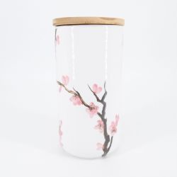 Caja de té japonés rosa de cerámico flores de cerezo SAKURA