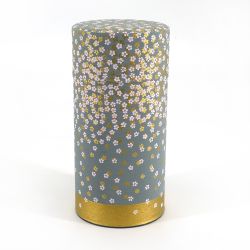 Gray Japanese tea box in washi paper - HANAZONO - 200gr