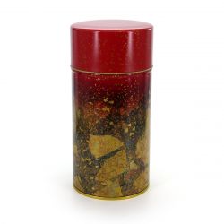 Boîte à thé japonaise rouge en métal - WAJIMA KIRIGANE - 200gr