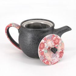 Théière japonaise en céramique - HANA - rose et grise